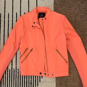 Jack faux leather coral moto jacket